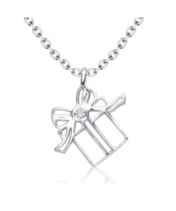 Present Designed With CZ Silver Necklace SPE-5235